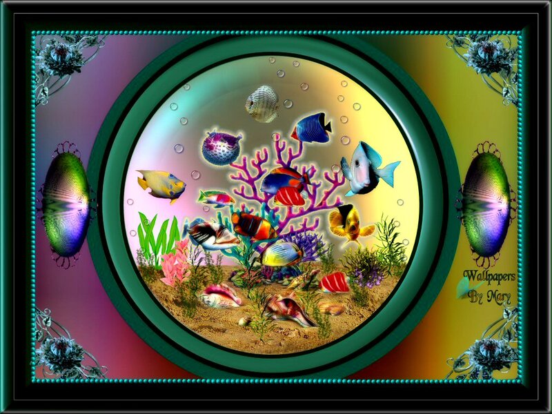 Colorful Fish in Aquarium — Green, Vibrant