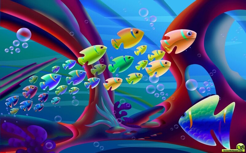 Colorful fish in coral reef