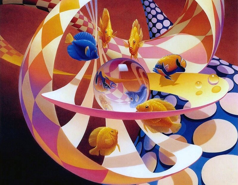 Colorful Fish in Spiral