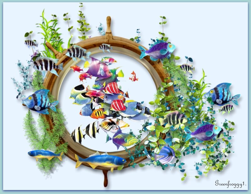 Colorful Fish in Wreath