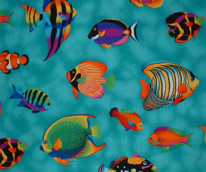 colorful fish pattern fabric