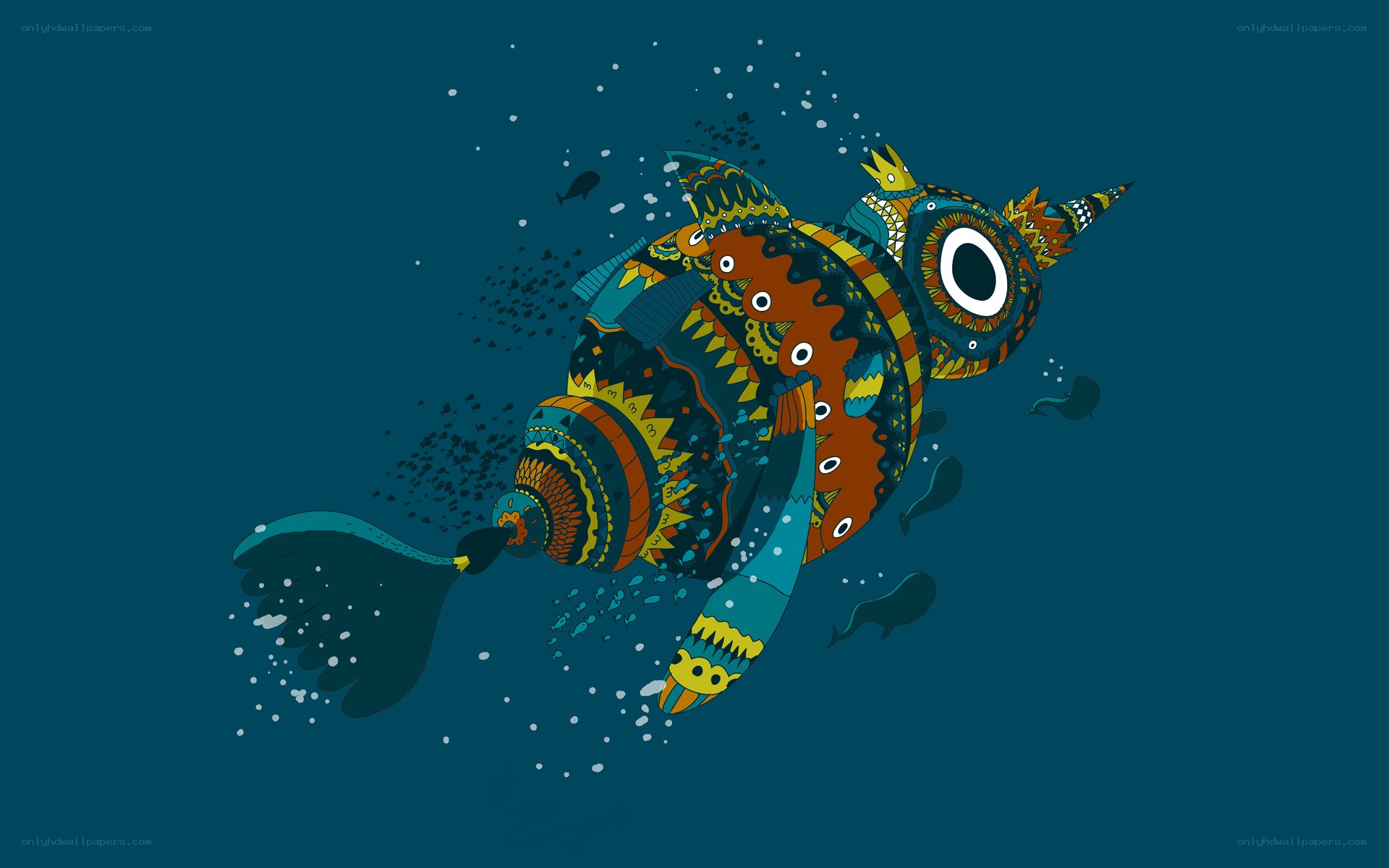 colorful fish with tribal patterns