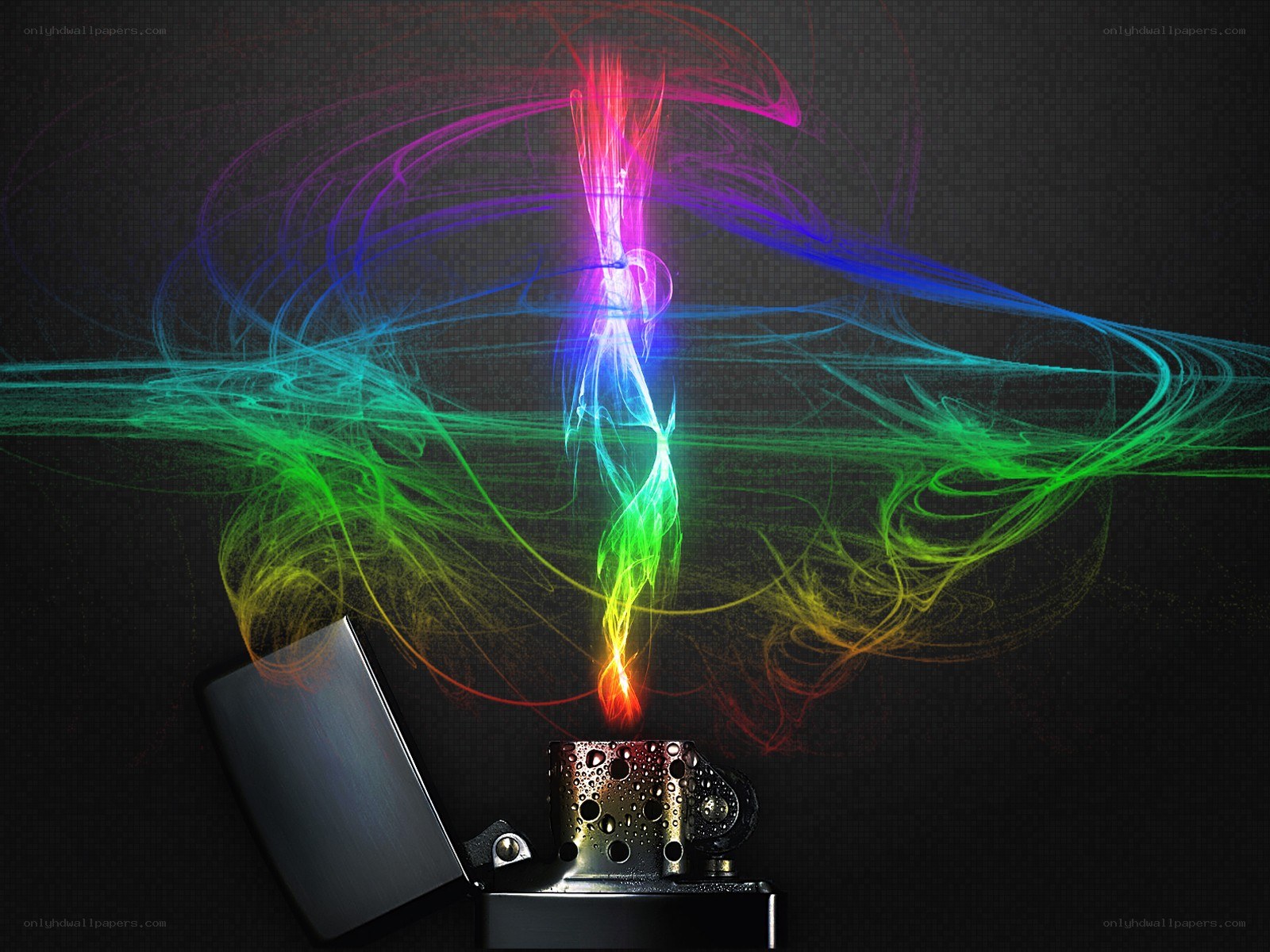 Colorful flame from a lighter