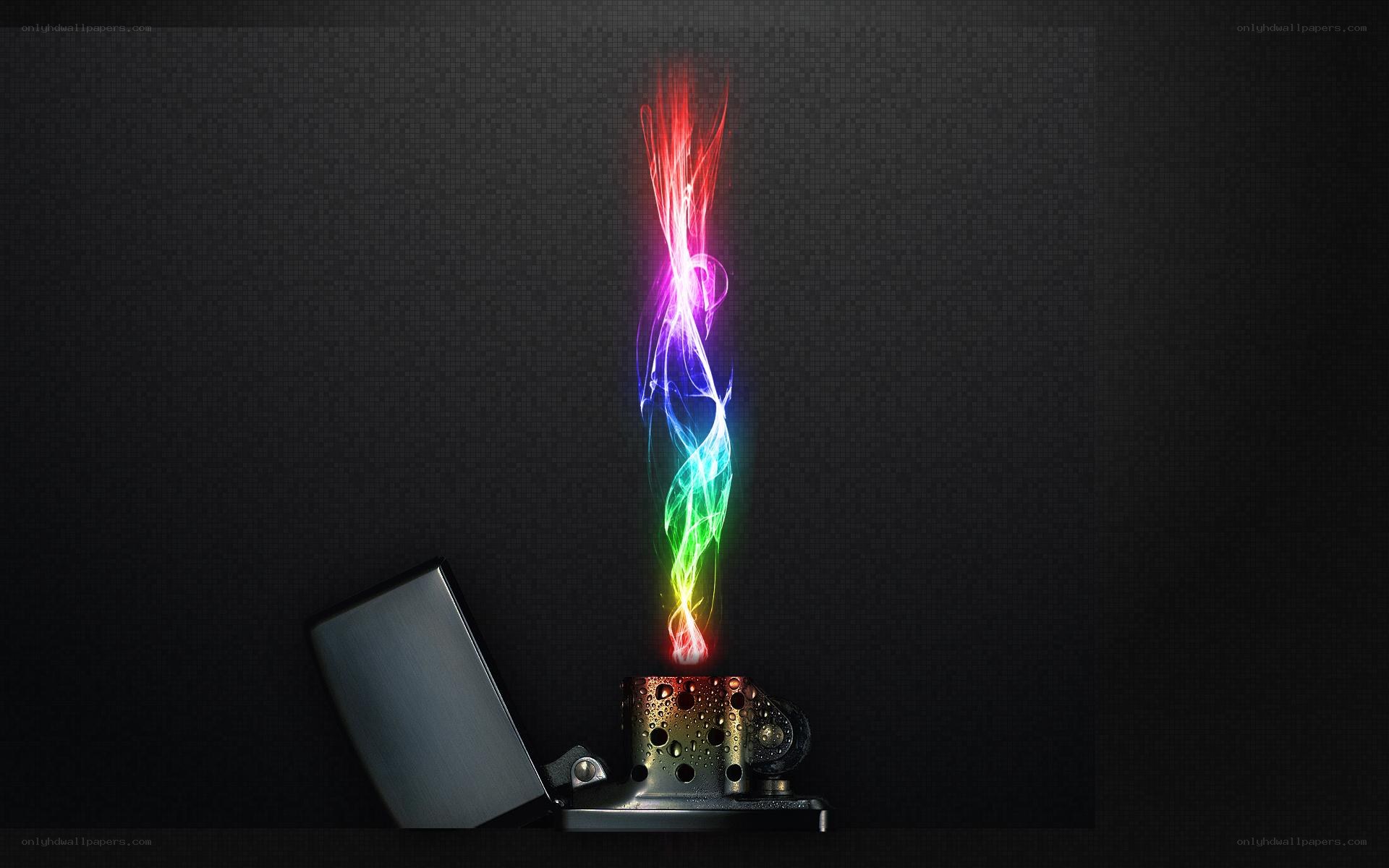 Colorful flame from a lighter