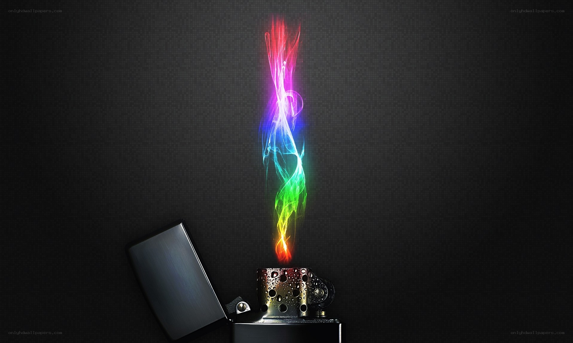 Colorful flame from a lighter