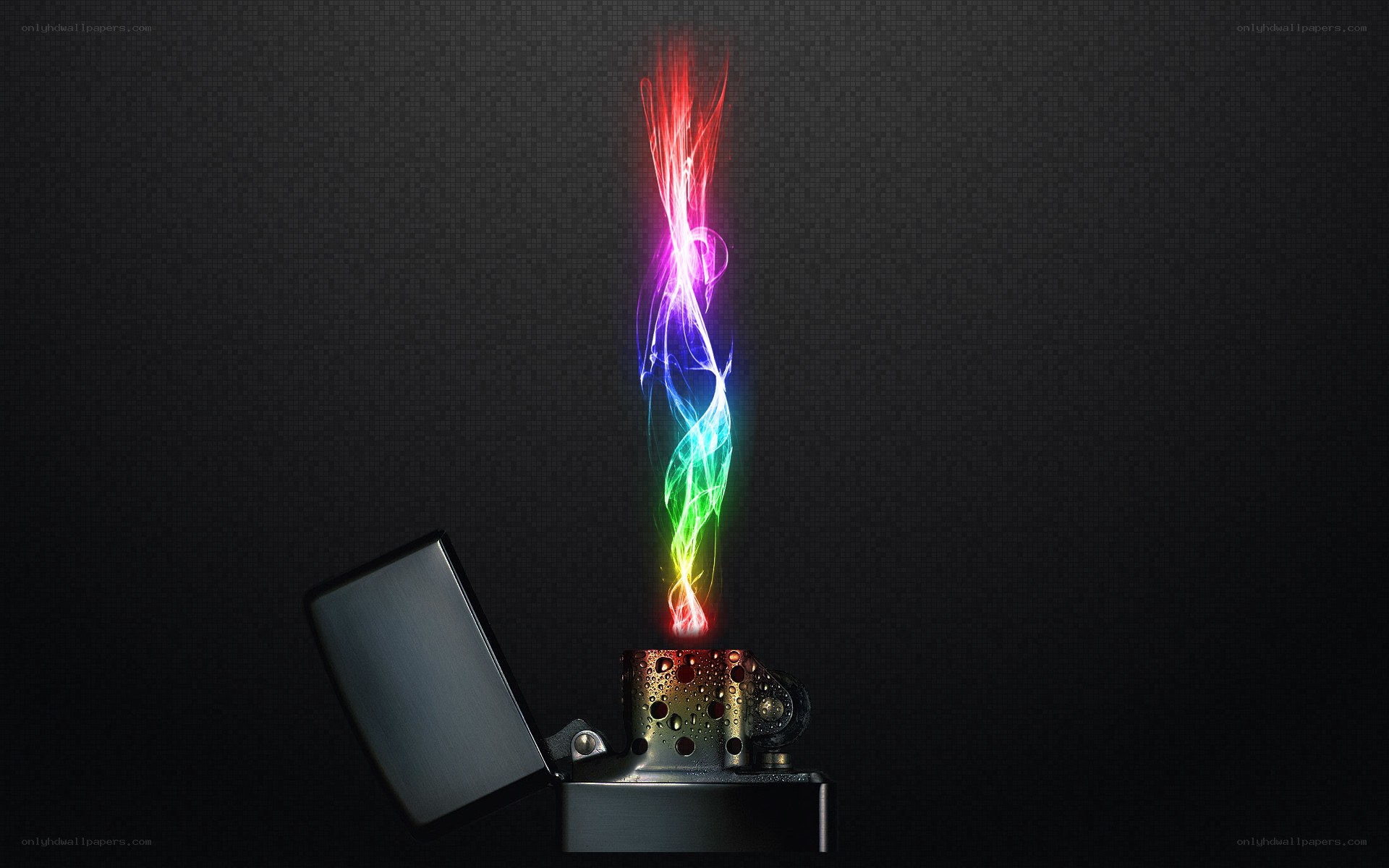Colorful flame from a lighter