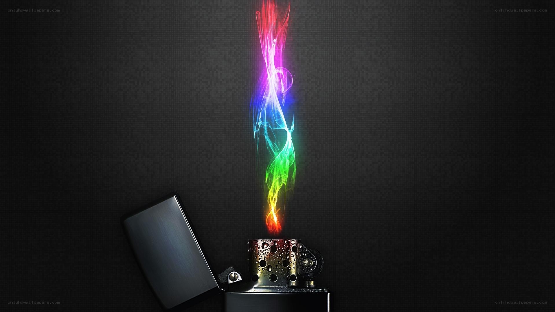Colorful flame from a lighter