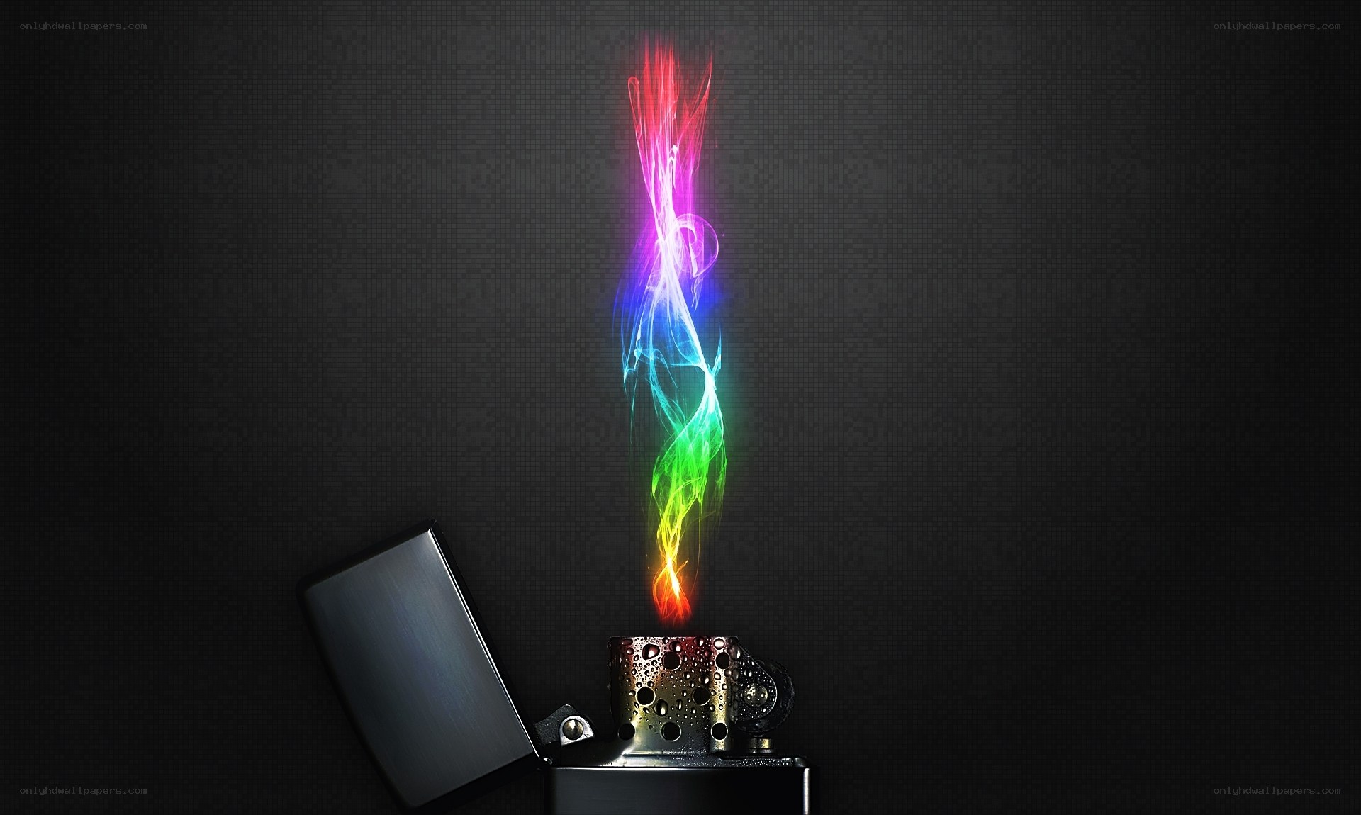 Colorful flame from a lighter