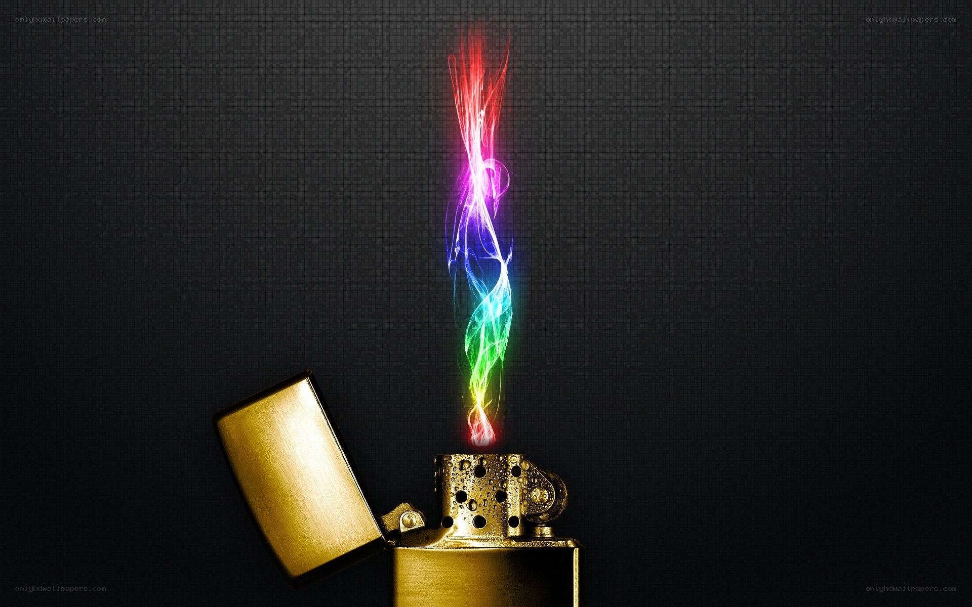 Colorful flame from a lighter