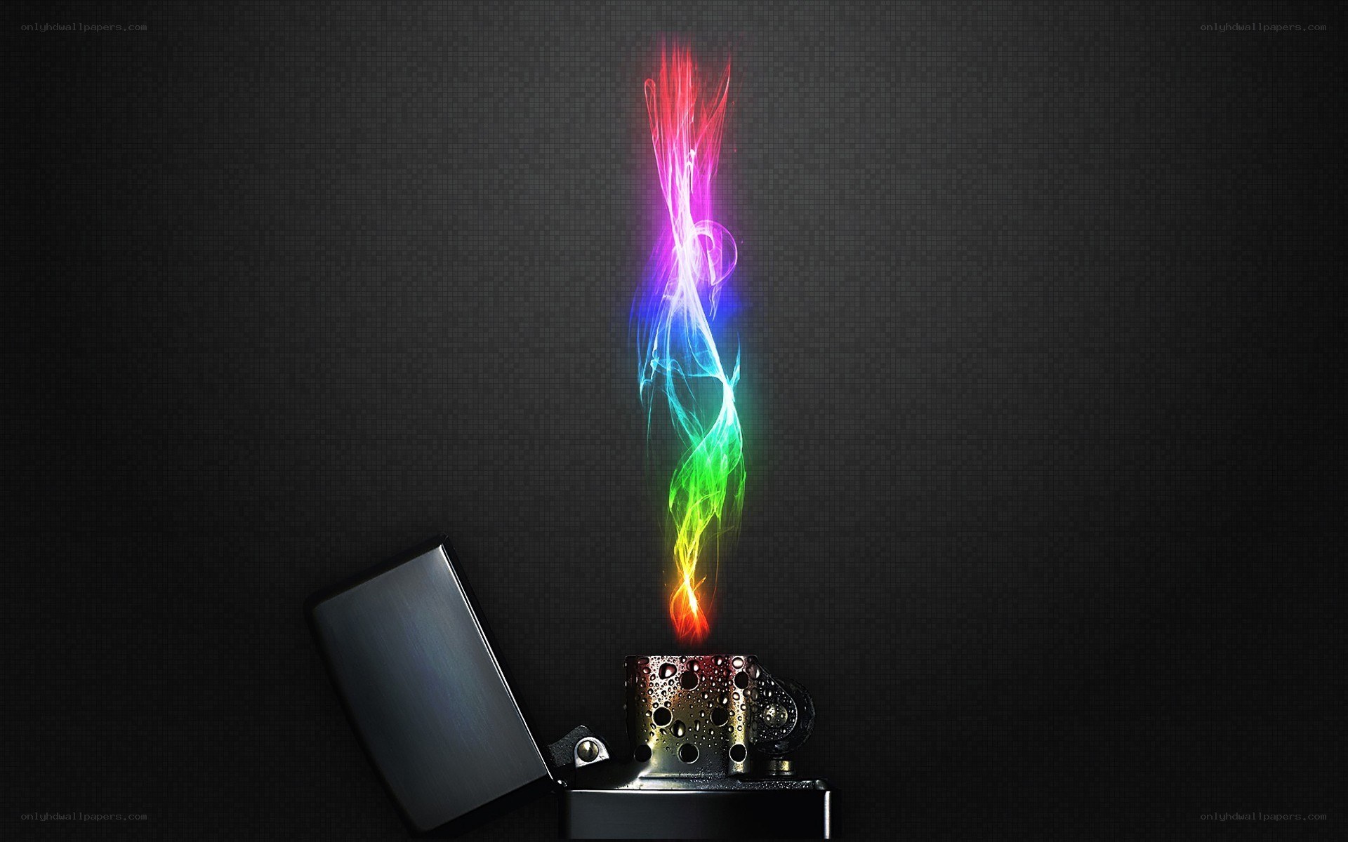 Colorful flame from a lighter