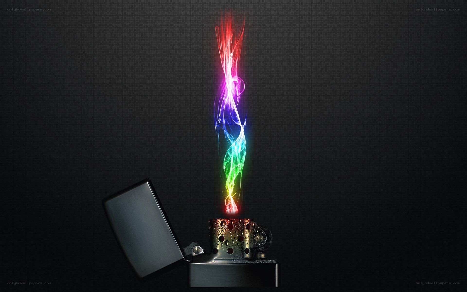 Colorful flame from a lighter
