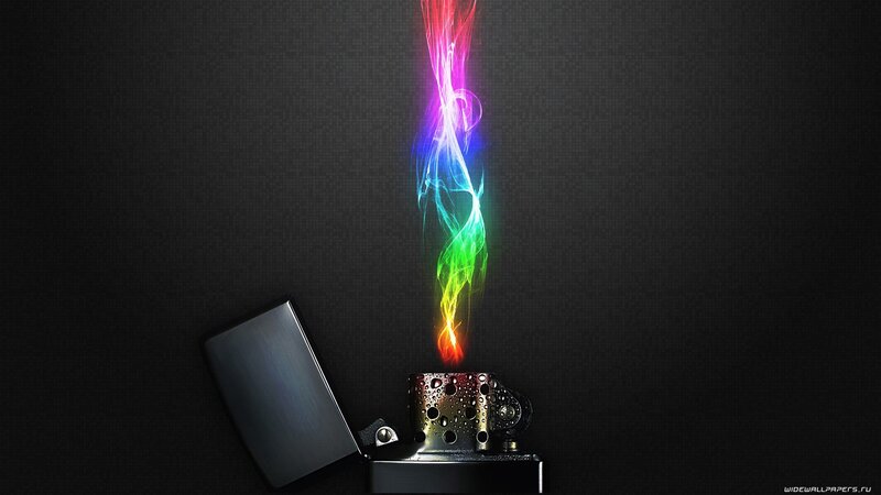 Colorful Flame from Lighter — Dramatic, Rainbow
