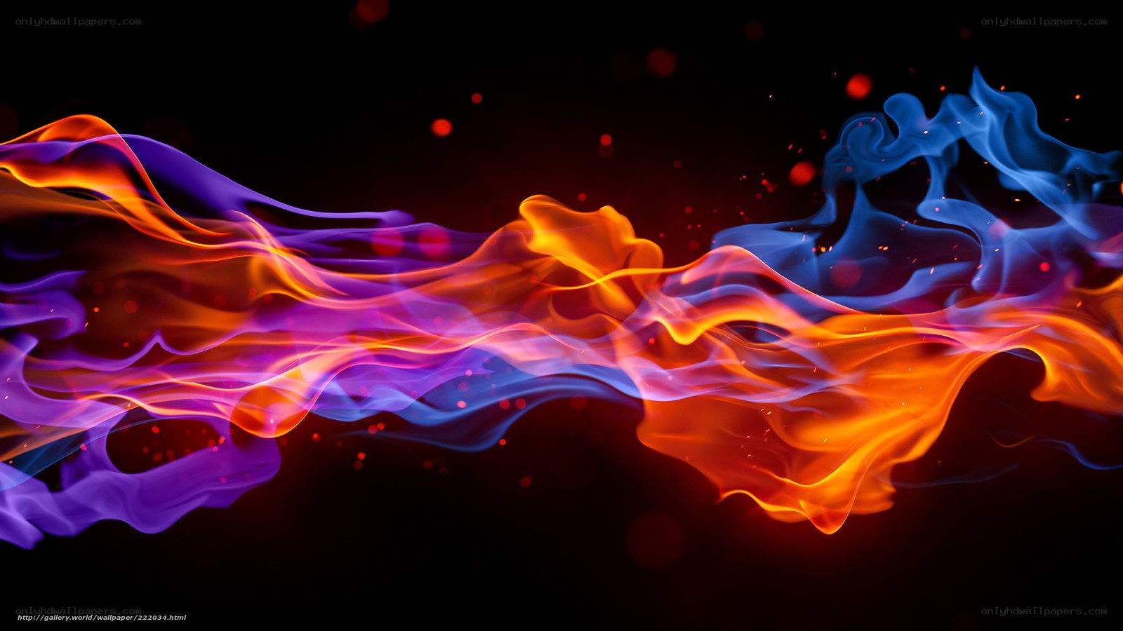 Colorful flame waves