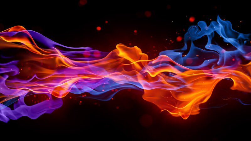 Colorful Flames and Smoke — Orange