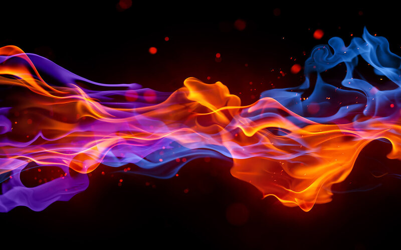 Colorful Flames and Smoke