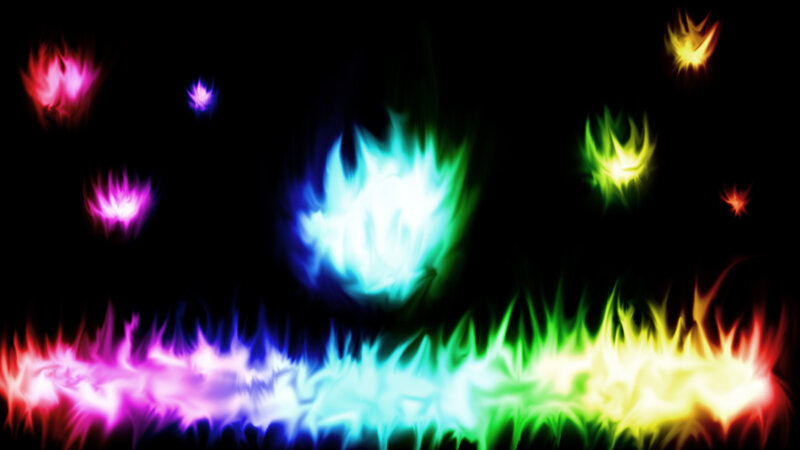 Colorful Flames on Black