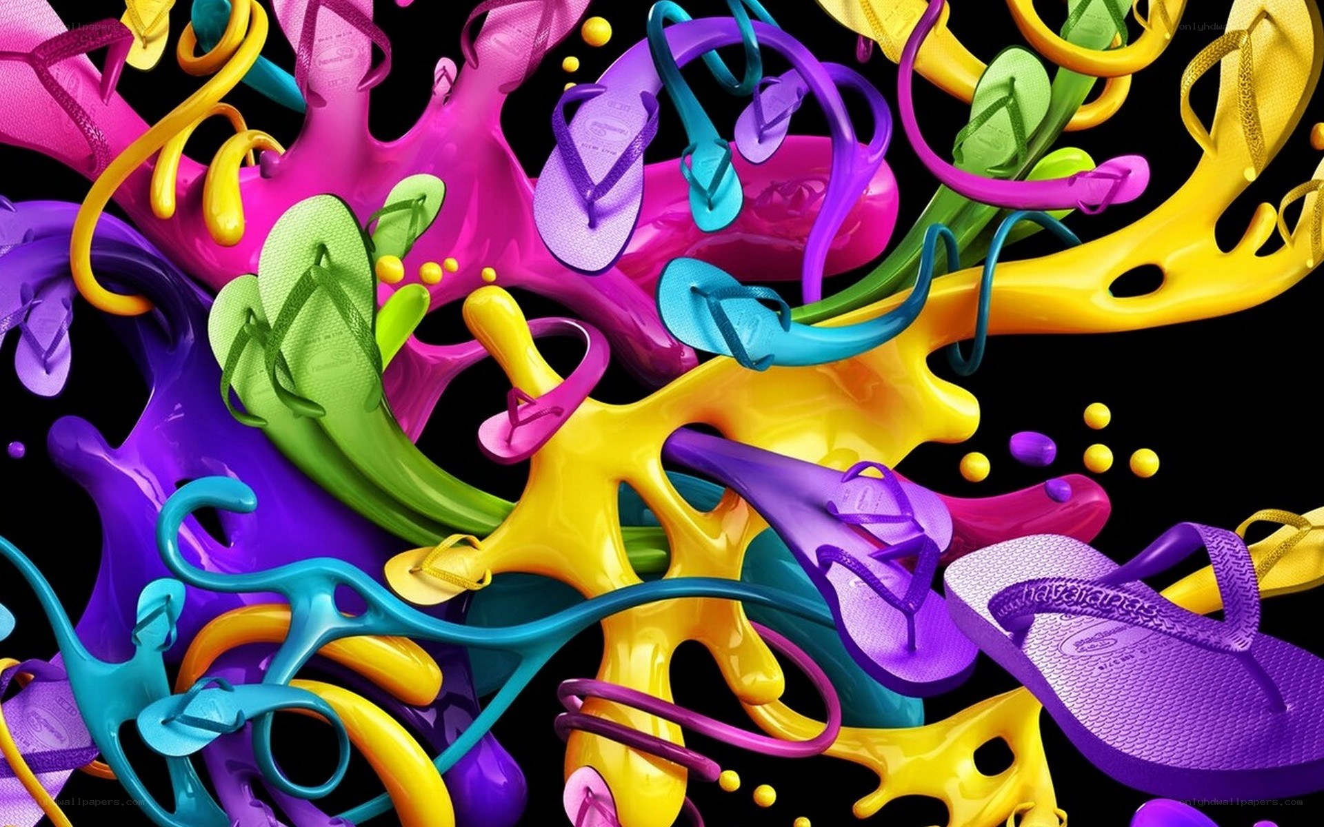 Colorful flip-flop abstract art