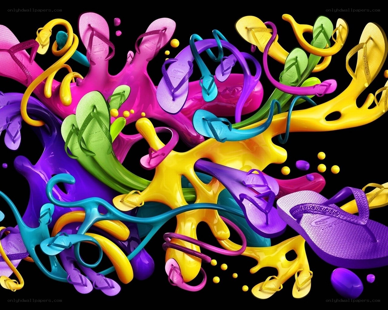 Colorful flip-flop art