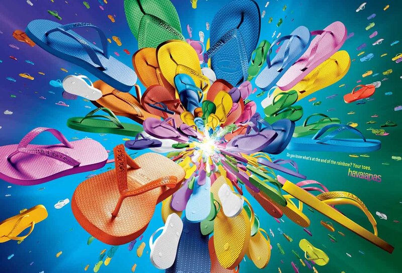 Colorful flip-flop explosion