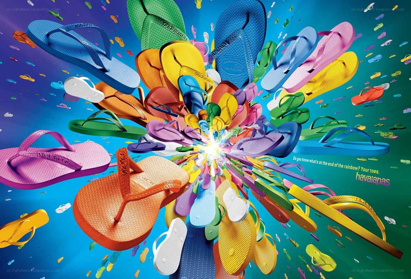 Colorful flip-flop explosion