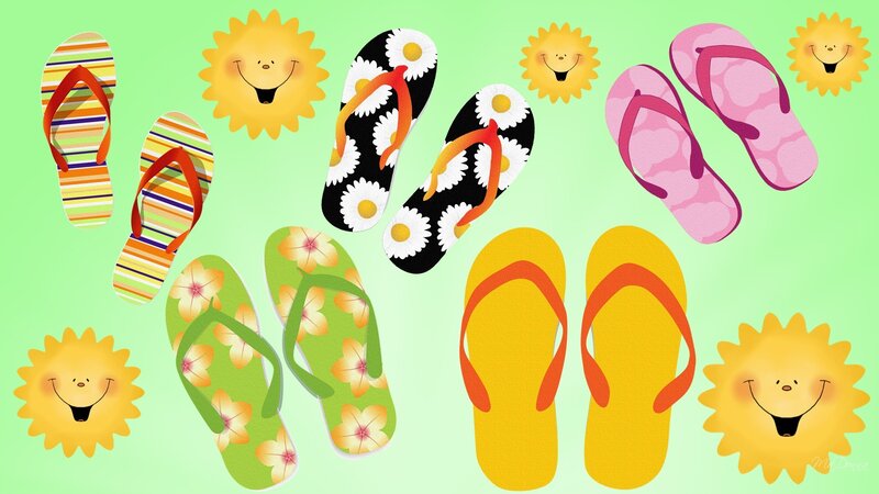 Colorful Flip-flops — Green