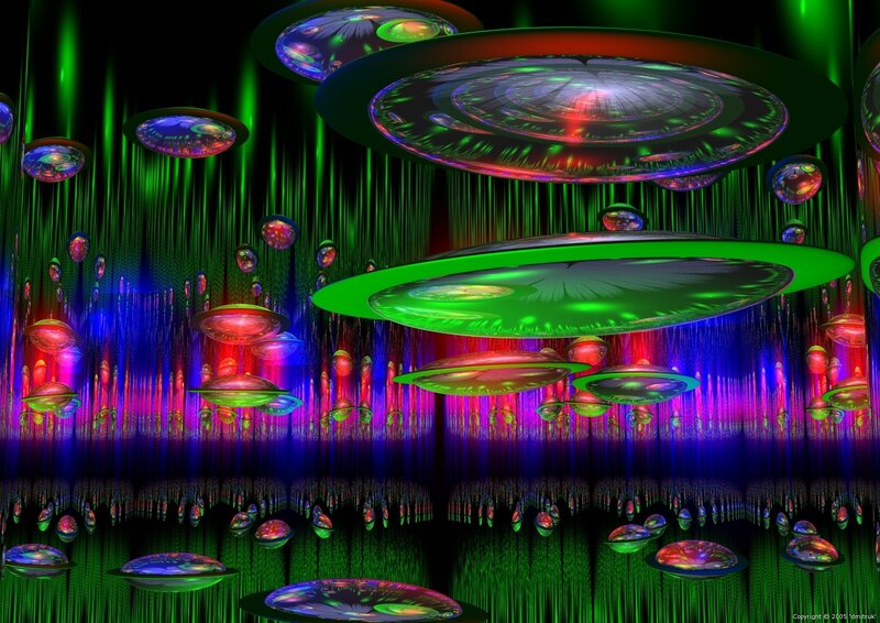 Colorful Floating Discs