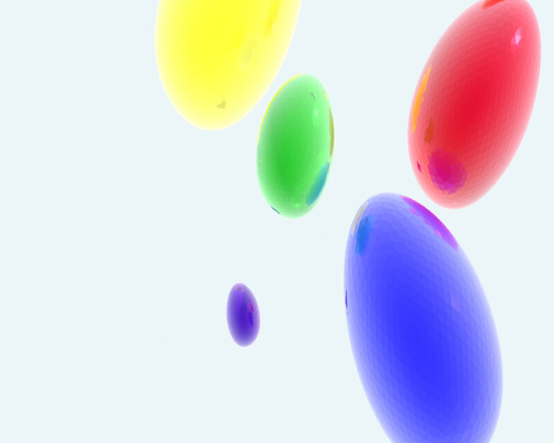 Colorful floating spheres