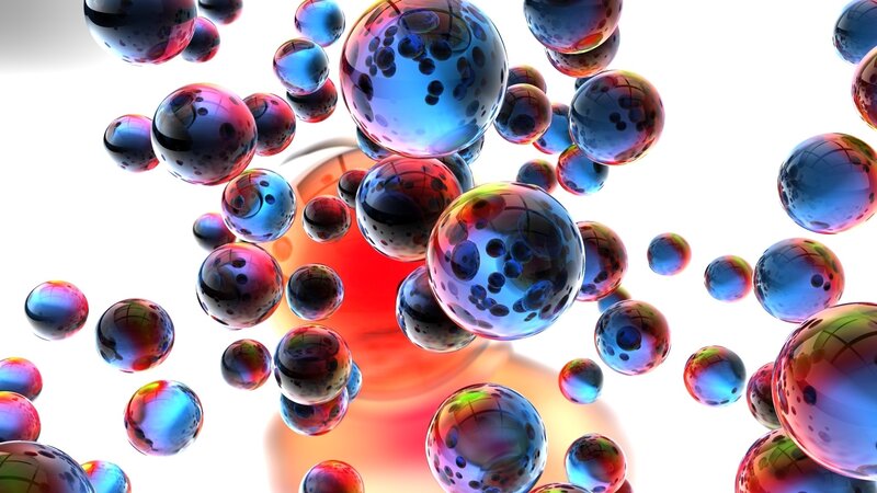 Colorful floating spheres