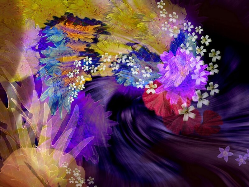 Colorful floral abstract art