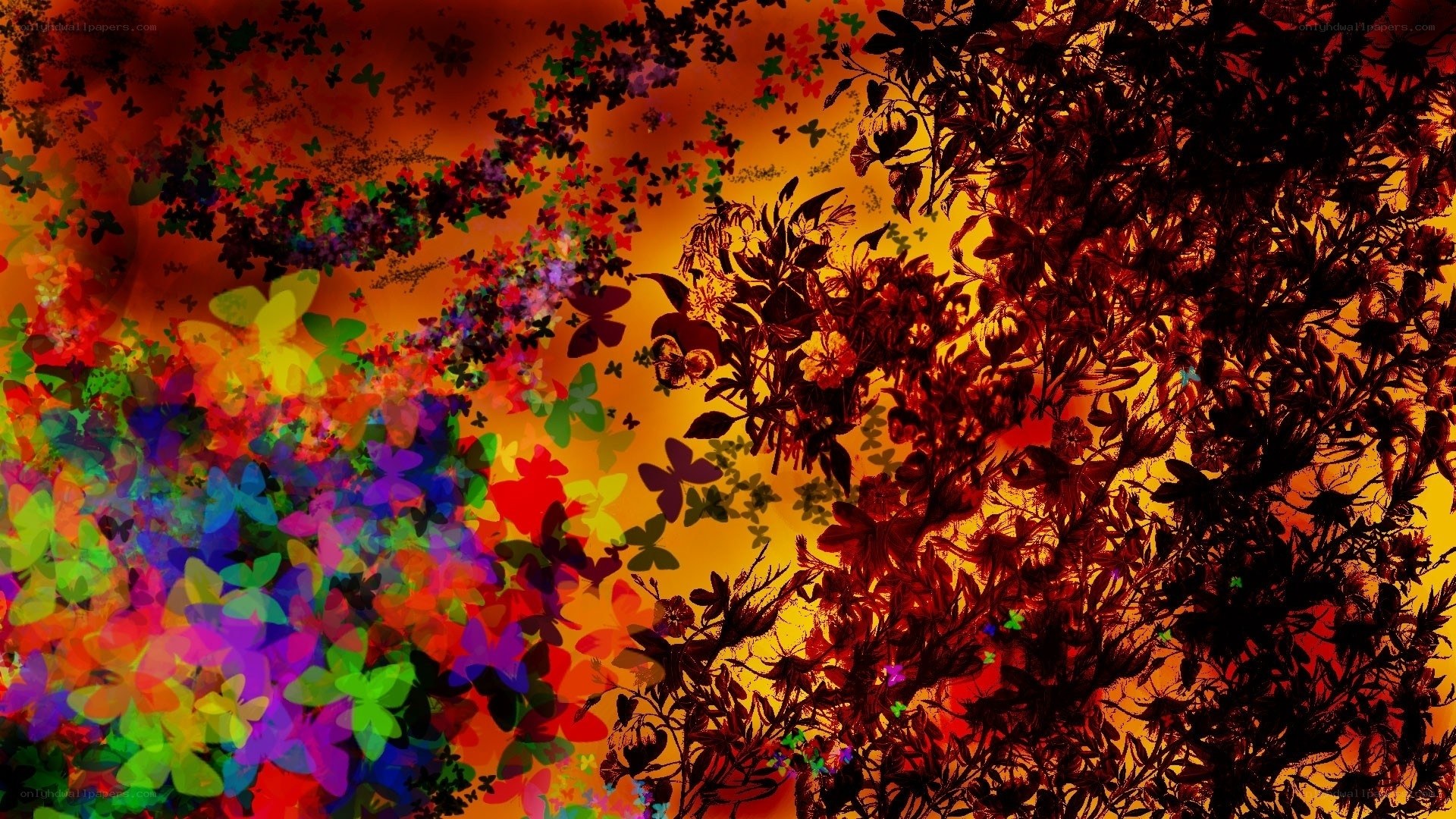 Colorful floral abstract art