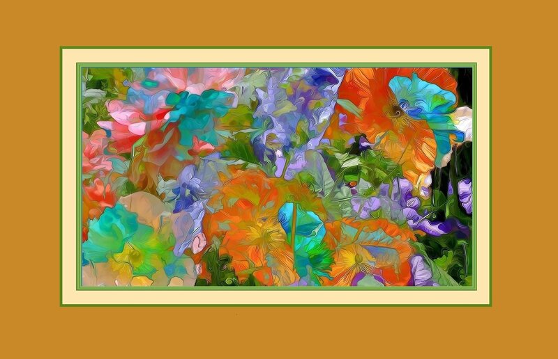 Colorful Floral Abstract — Orange