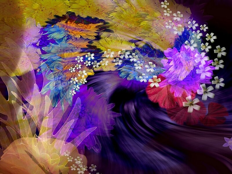 Colorful Floral Abstract — Purple