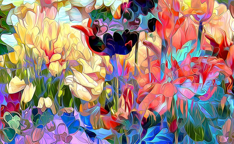 Colorful Floral Abstract — Yellow, Vibrant
