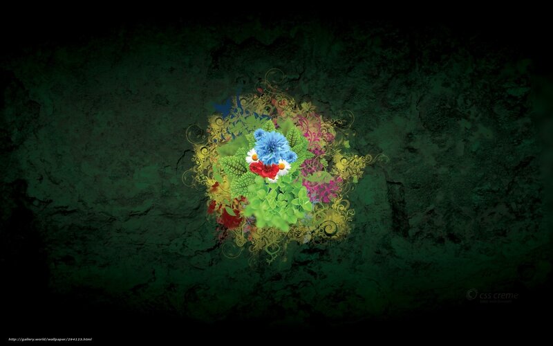 Colorful Floral Arrangement — Green, Mysterious