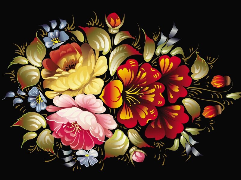 Colorful Floral Arrangement — Red