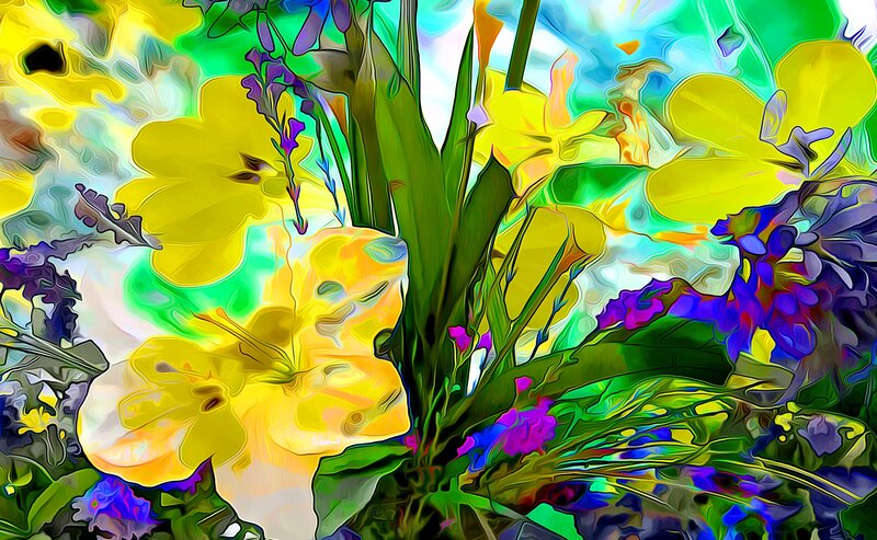 Colorful Floral Arrangement — Yellow, Vibrant