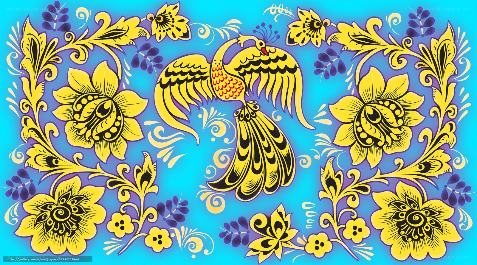 colorful floral bird pattern