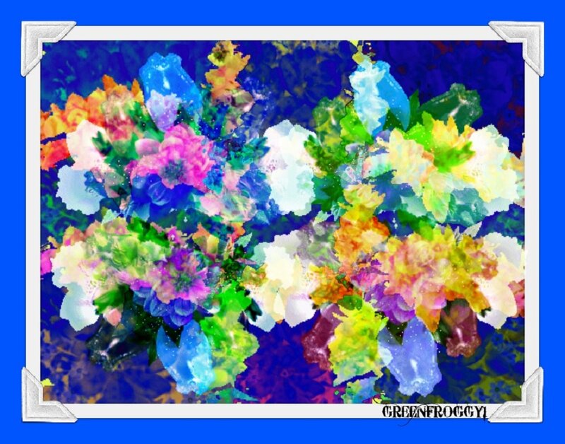 Colorful Floral Bouquet — Blue