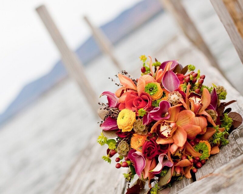 Colorful Floral Bouquet — Orange