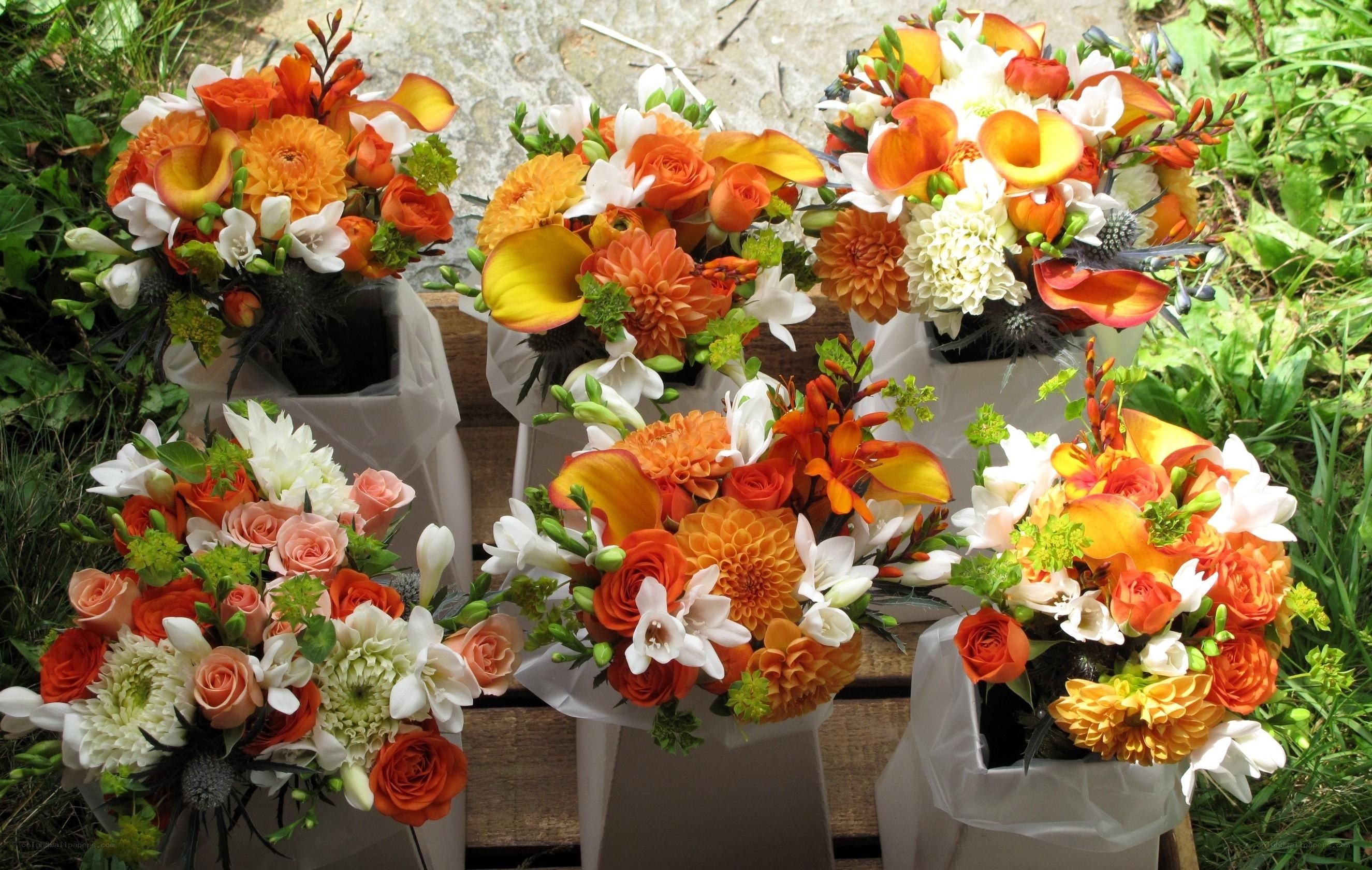 Colorful floral bouquets