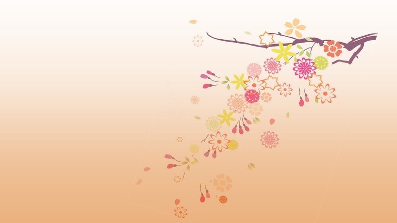 colorful floral branch design