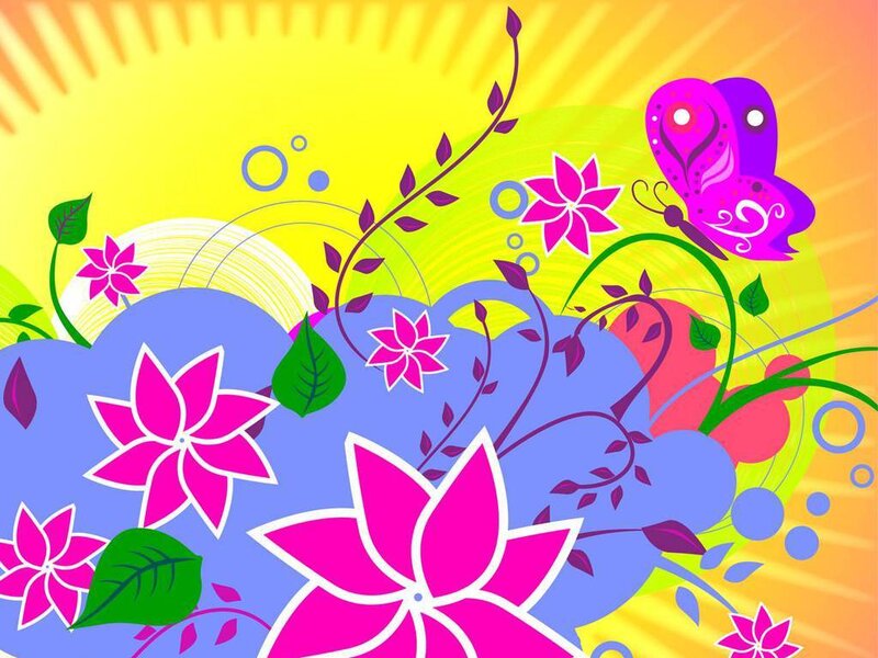 colorful floral butterfly design