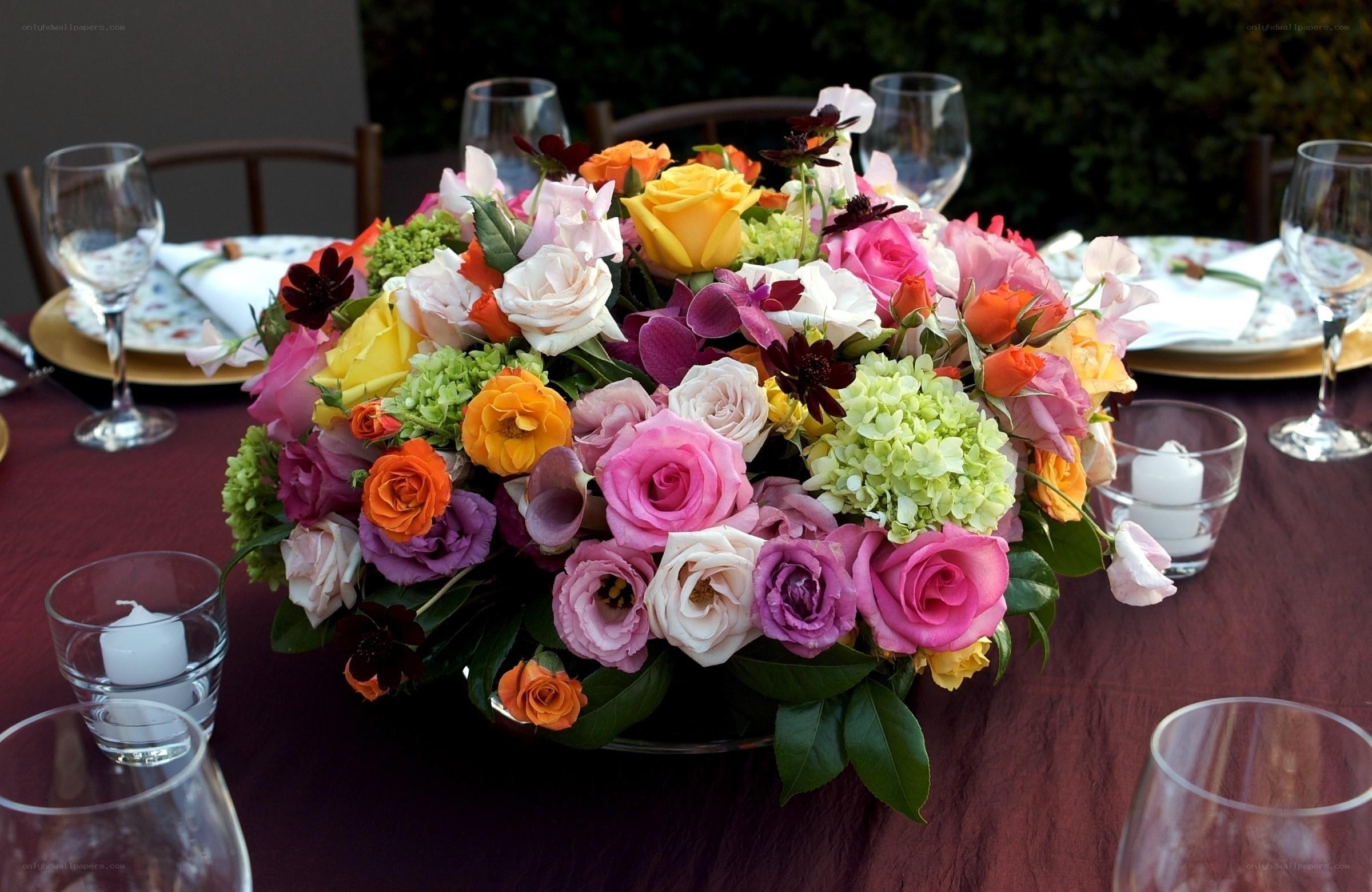 Colorful floral centerpiece