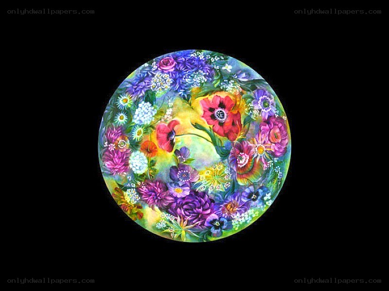 colorful floral circular artwork