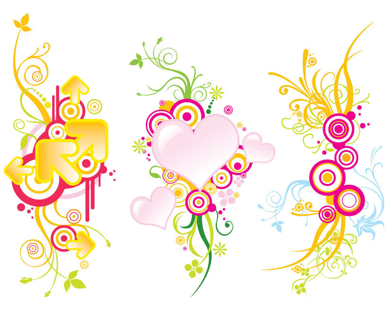 colorful floral design elements