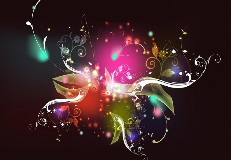 Colorful Floral Design — Pink, Vibrant, Digital Art, Flowers