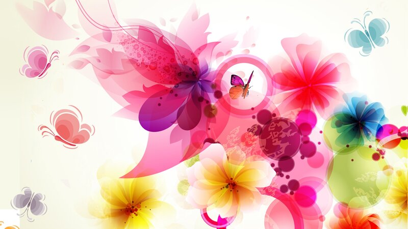 Colorful Floral Design — Pink, Vibrant, Digital Art