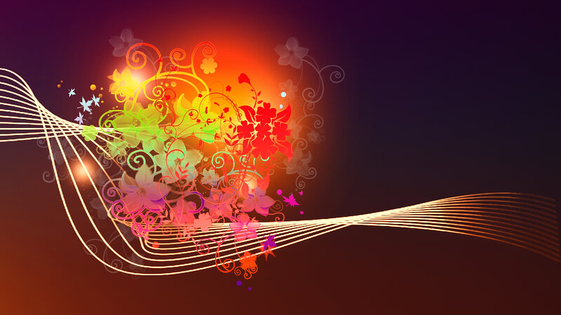 Colorful Floral Design — Red