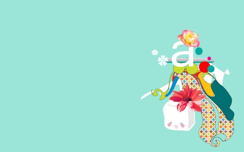 colorful floral design with letter a