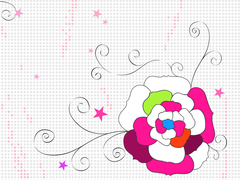 colorful floral design with stars